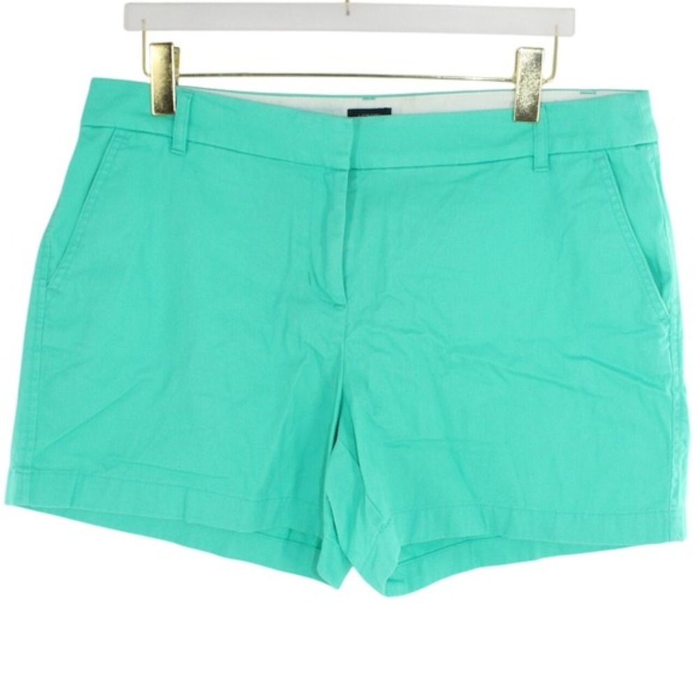 J.Crew Chino Shorts Flat Front Cotton Twill 14 Turquoise Green